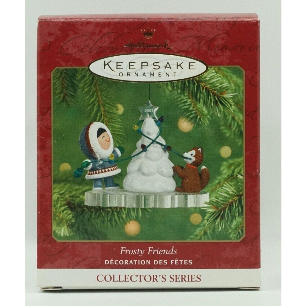 Hallmark 2001 Keepsake Ornament FROSTY FRIENDS Series #22 Christmas Tree Dog